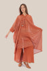 Embroidered oversized kaftan dress with V neckline